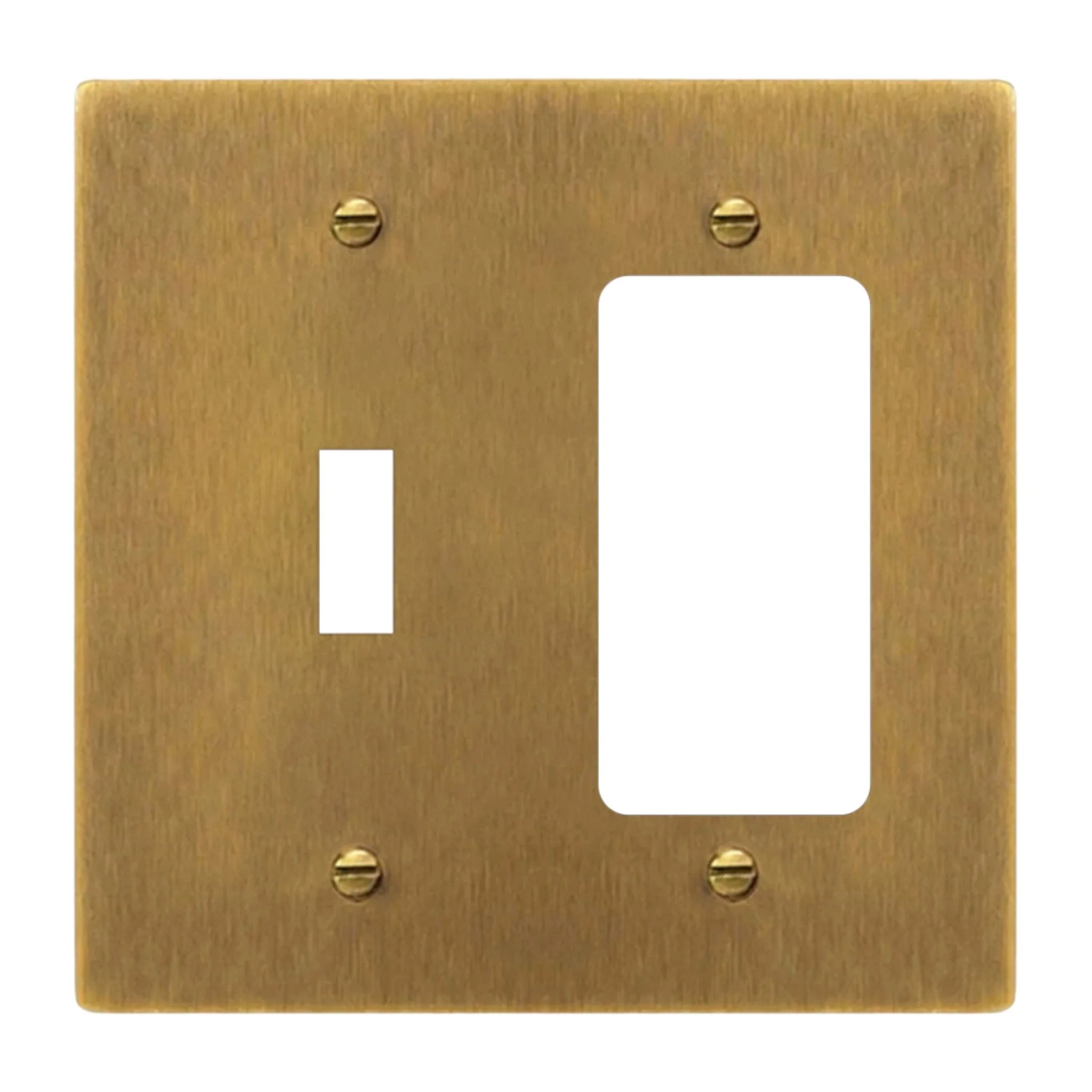 2-Gang Solid Brass Toggle + Outlet Wall Plate – Studio Timeless