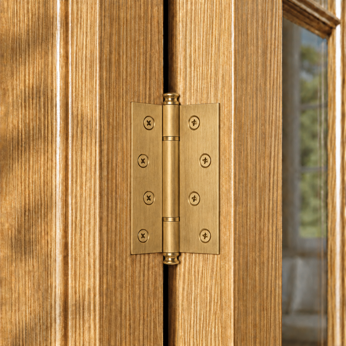 Plain Brass Butt Hinge — 4" or 5" H × 3.46" W
