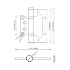 Butterfly Brass Hinge — 4.02" H × 2.52" W