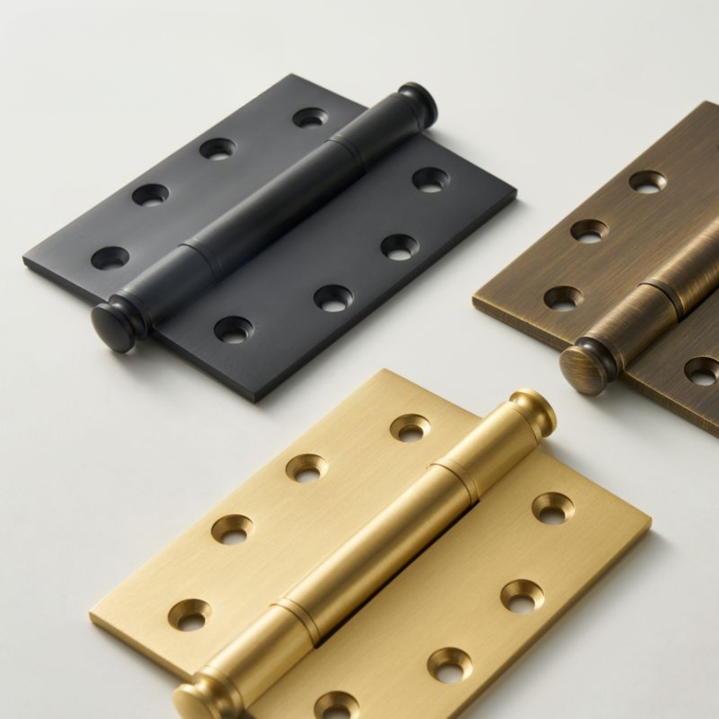 Plain Brass Butt Hinge — 4" H × 3.3" W