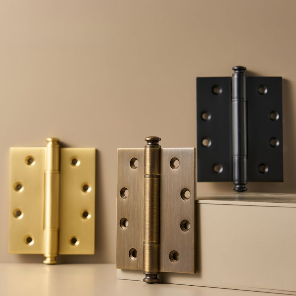 Plain Brass Butt Hinge — 4" H × 3.3" W