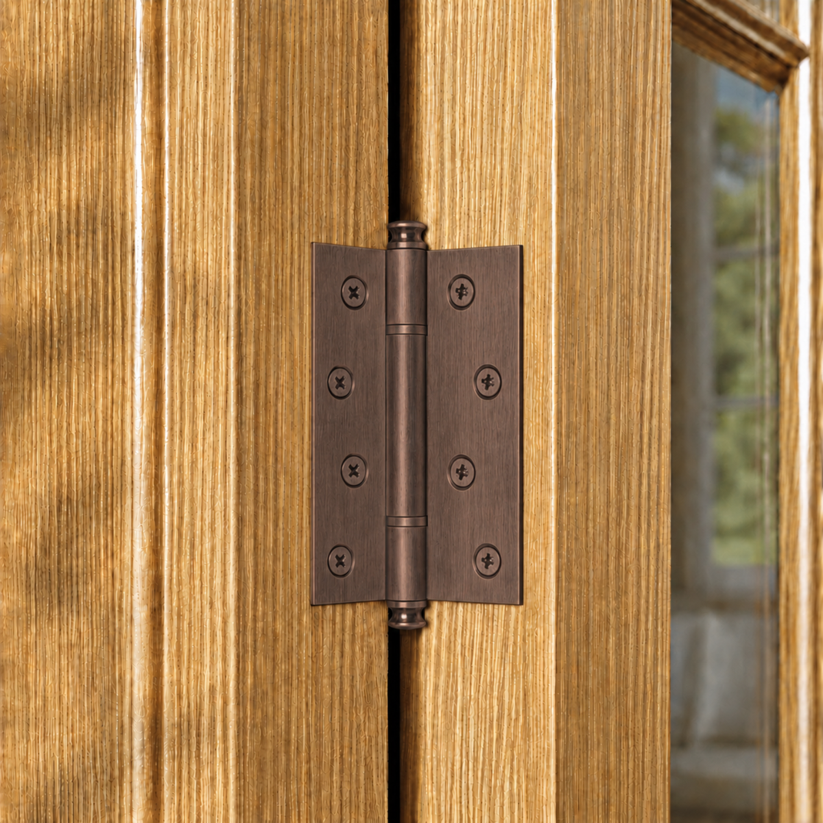 Plain Brass Butt Hinge — 4" or 5" H × 3.46" W
