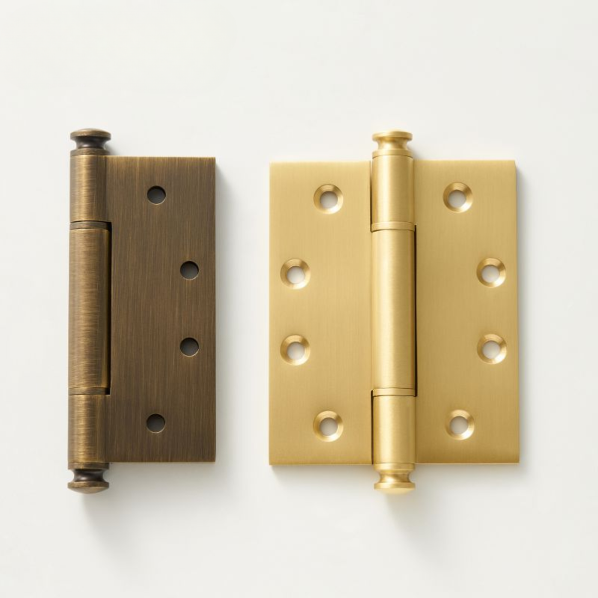 Plain Brass Butt Hinge — 4" H × 3.3" W