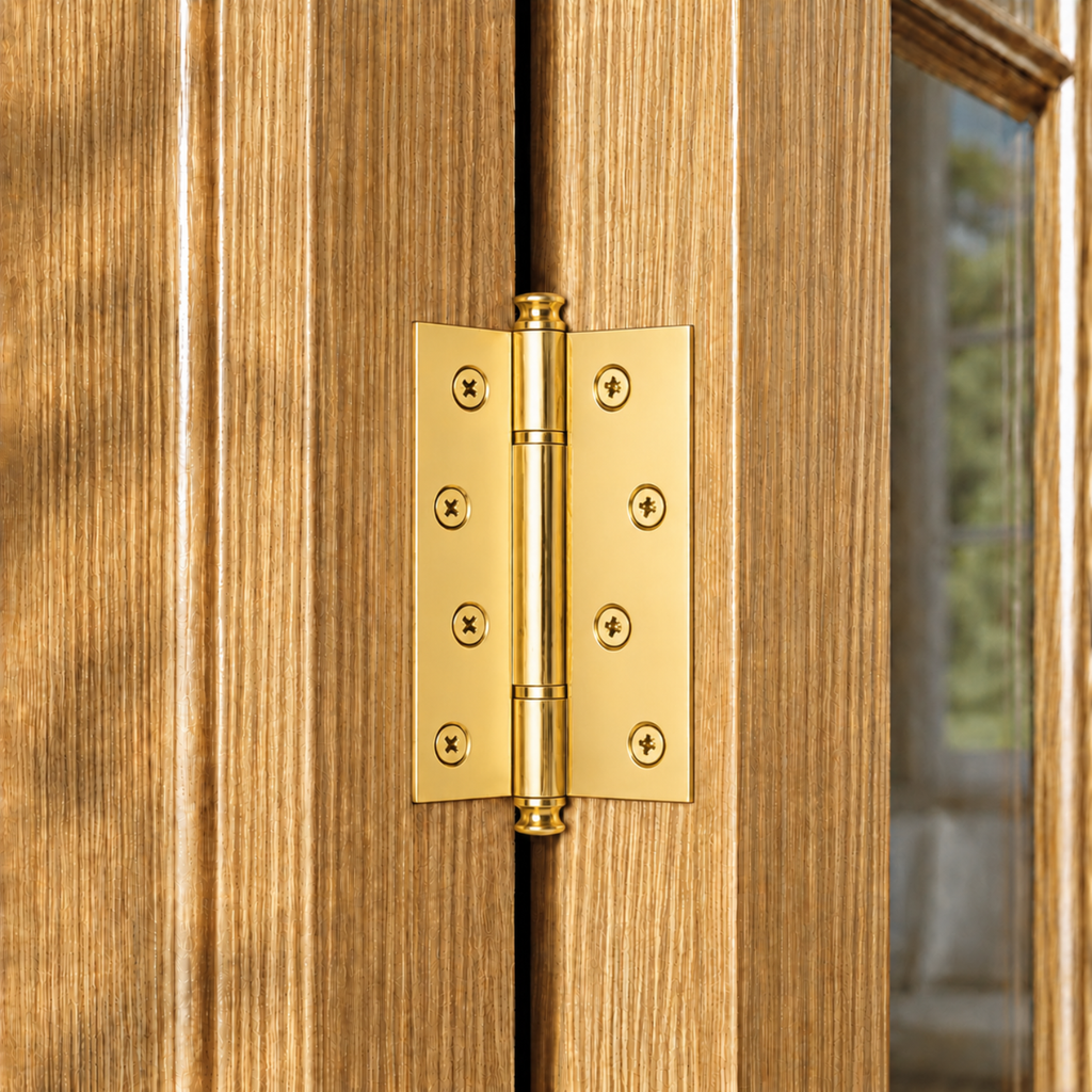 Plain Brass Butt Hinge — 4" or 5" H × 3.46" W