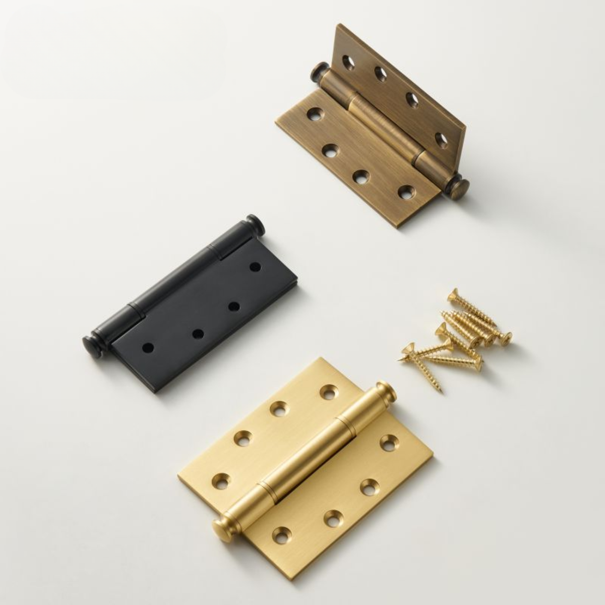 Plain Brass Butt Hinge — 4" H × 3.3" W