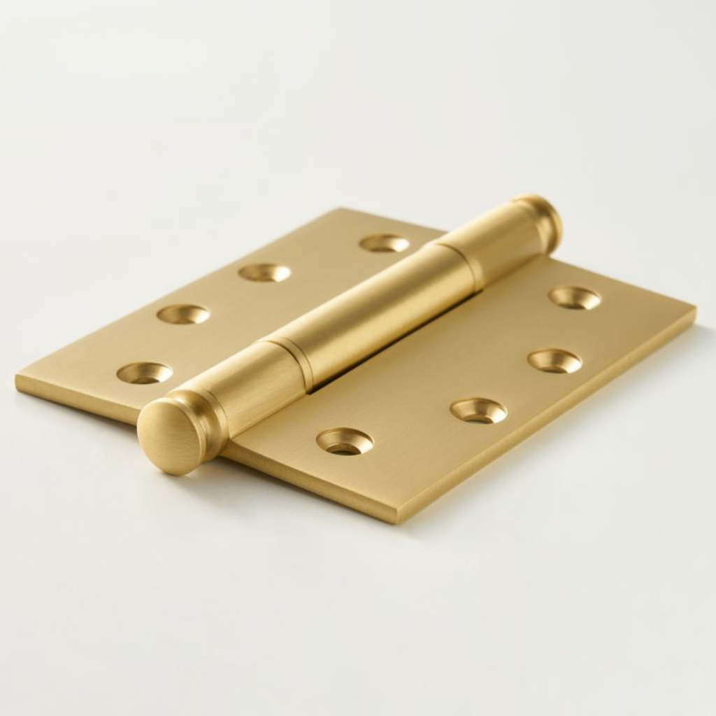 Plain Brass Butt Hinge — 4" H × 3.3" W