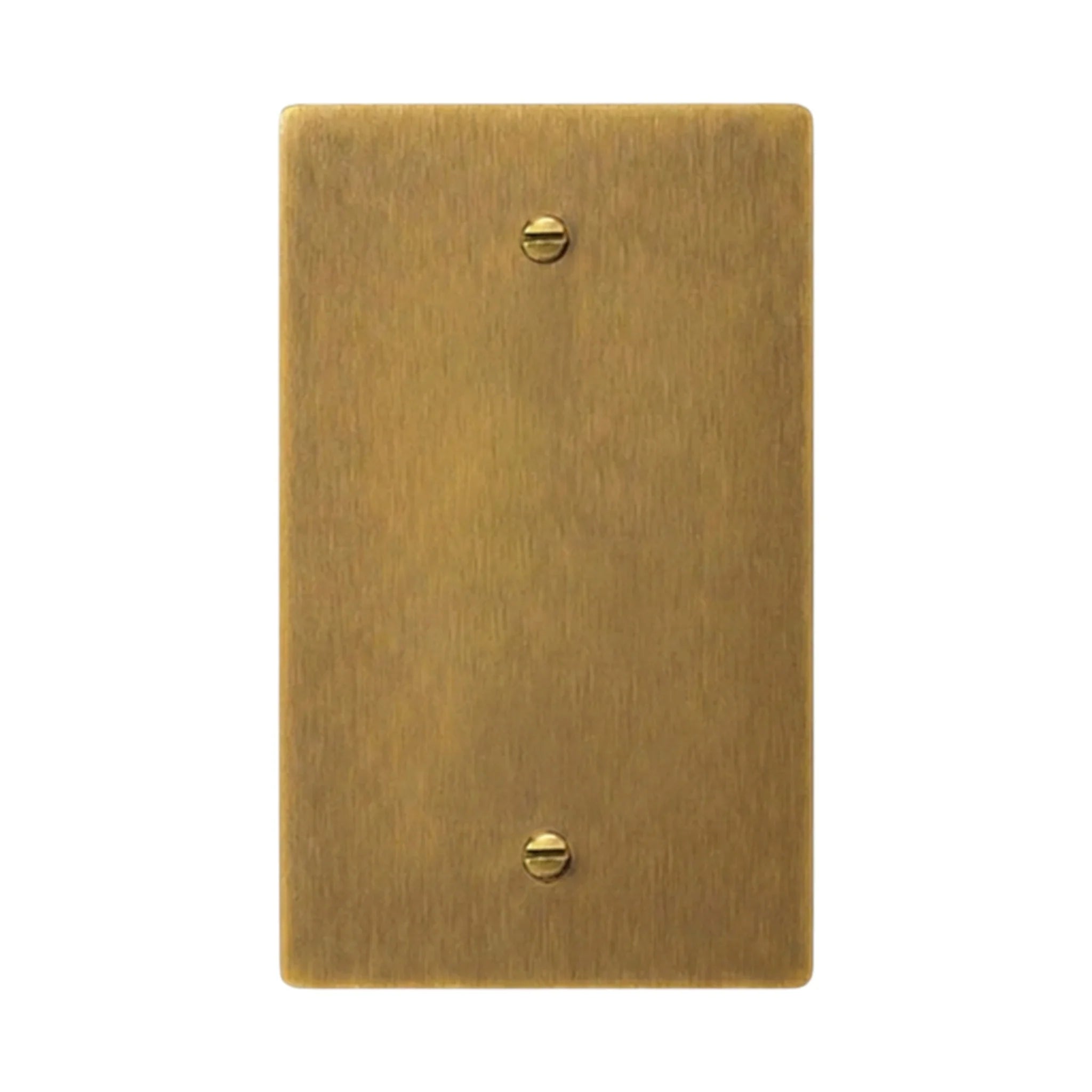 1-gang solid brass blank wall plate in Antique Brass (hand-brushed) finish