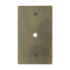 1-gang solid brass dimmer wall plate in aged bronze hand-brushed finish, rotary opening