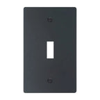 1-gang solid brass wall plate in matte black finish, toggle opening