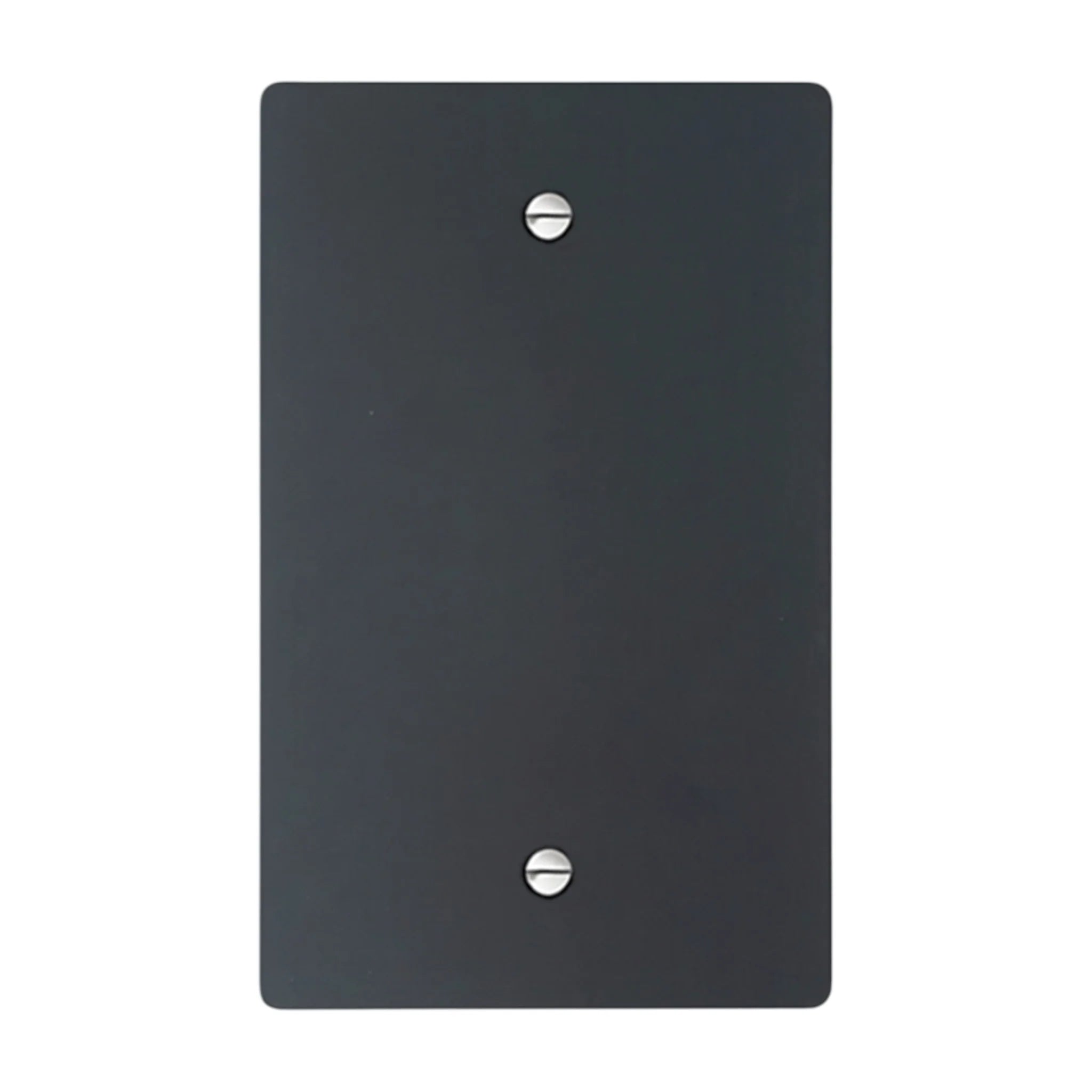 1-gang blank wall plate in Matte Black finish with silver screws