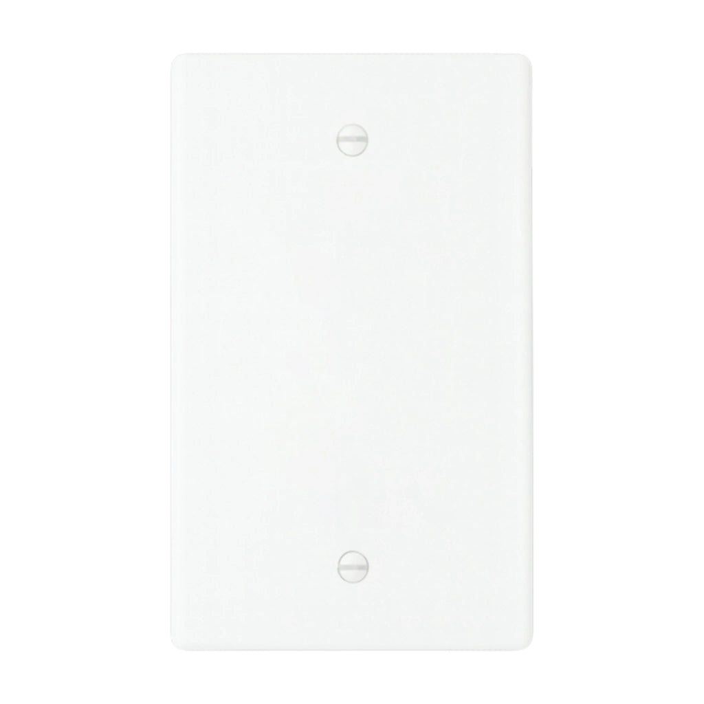 1-gang blank wall plate in White finish (coated brass)