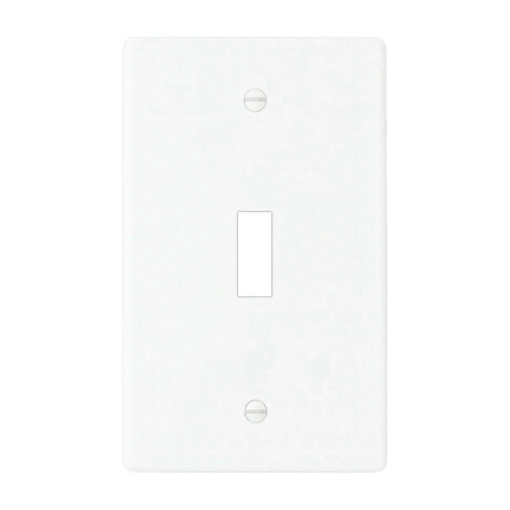 1-gang solid brass wall plate in white finish, toggle opening