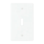 1-gang solid brass wall plate in white finish, toggle opening