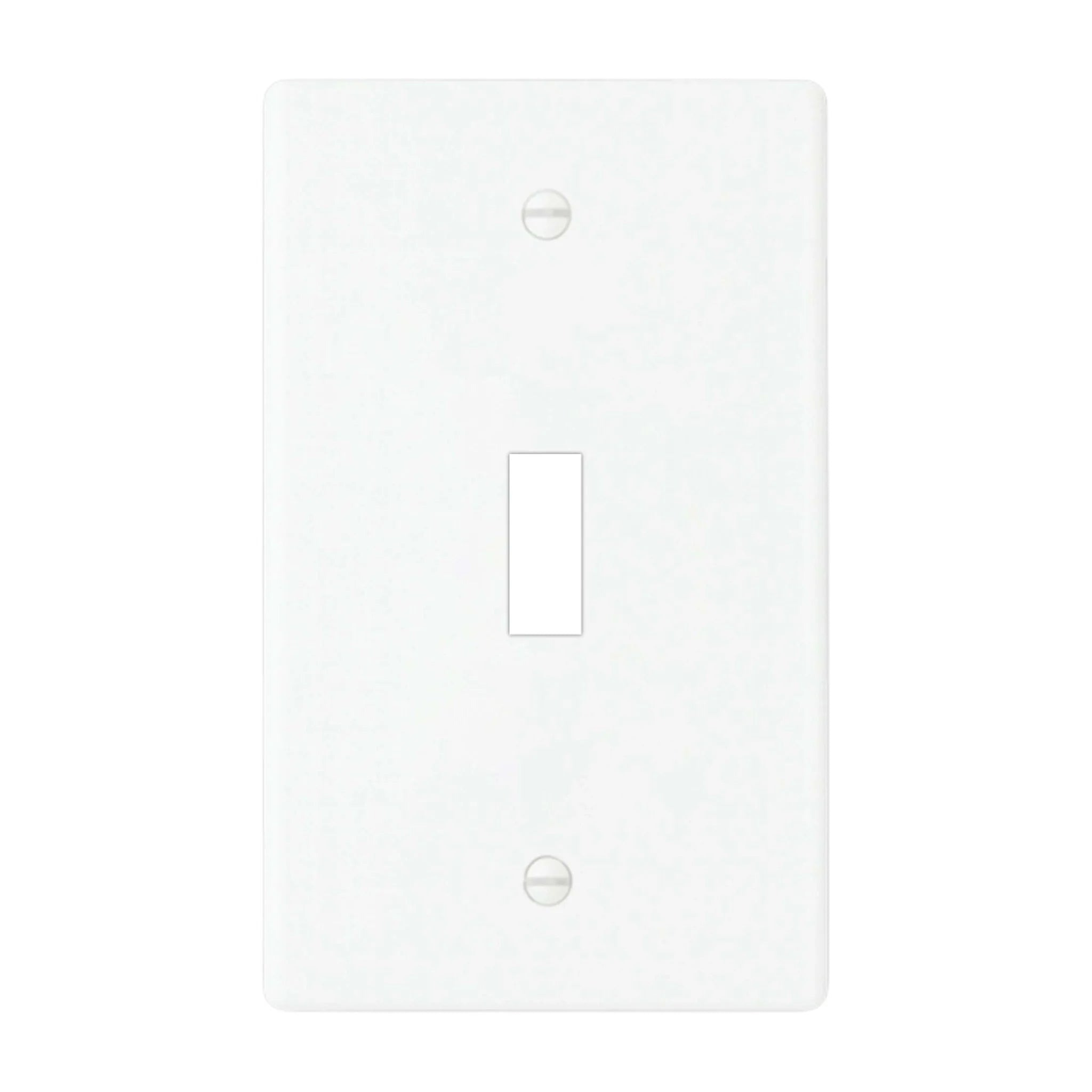 1-gang solid brass wall plate in white finish, toggle opening