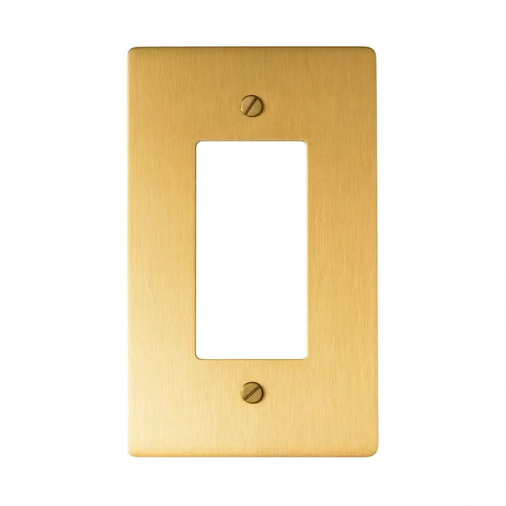 Satin Brass solid brass decorator wall plate / outlet cover for Decora rocker or GFCI