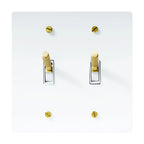 2-Gang Solid Brass Knurled Toggle Light Switch
