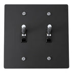 2-Gang Solid Brass Knurled Toggle Light Switch