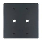 2-gang solid brass wall plate in matte black finish, double rotary dimmer opening
