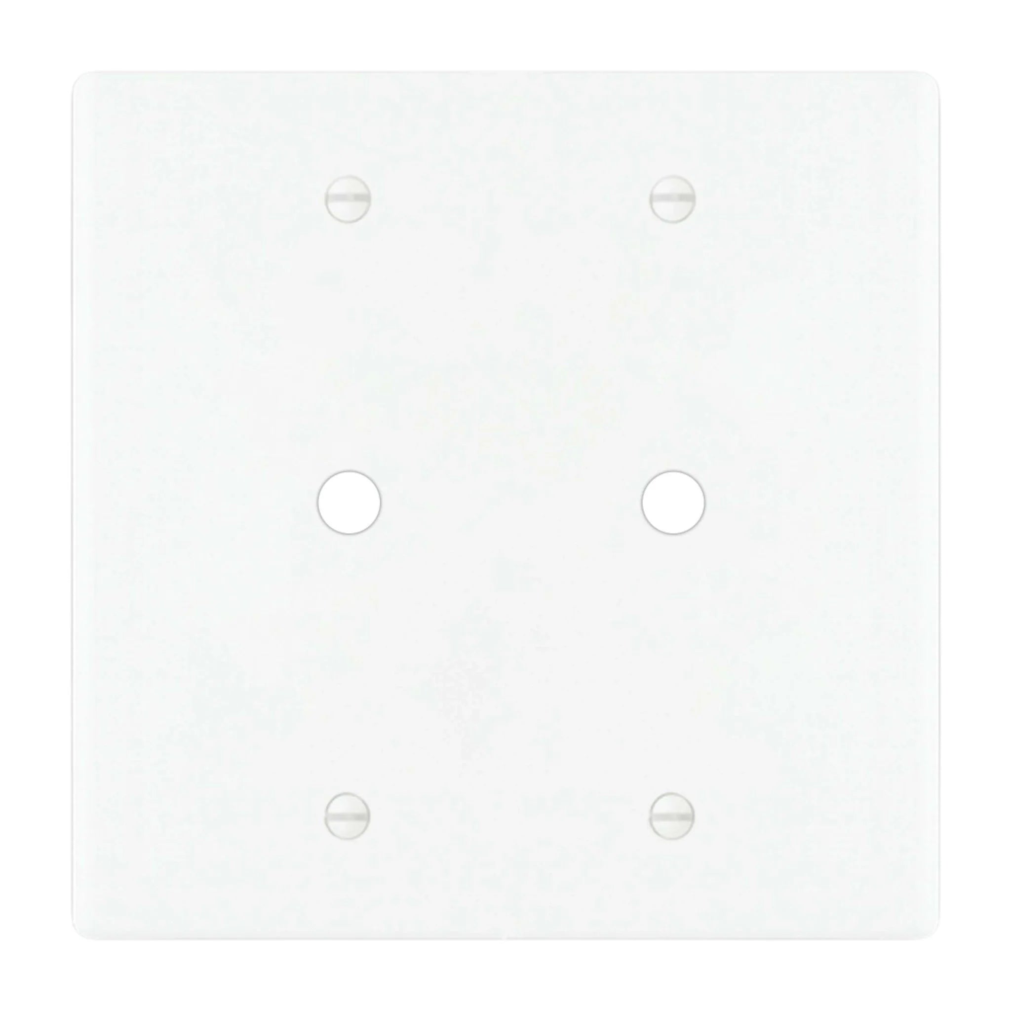 2-gang solid brass wall plate in white finish, double rotary dimmer opening