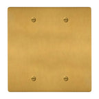 2-gang solid brass blank wall plate in Satin Brass finish
