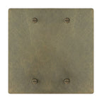 2-gang solid brass blank wall plate in Aged Bronze (hand-brushed) finish