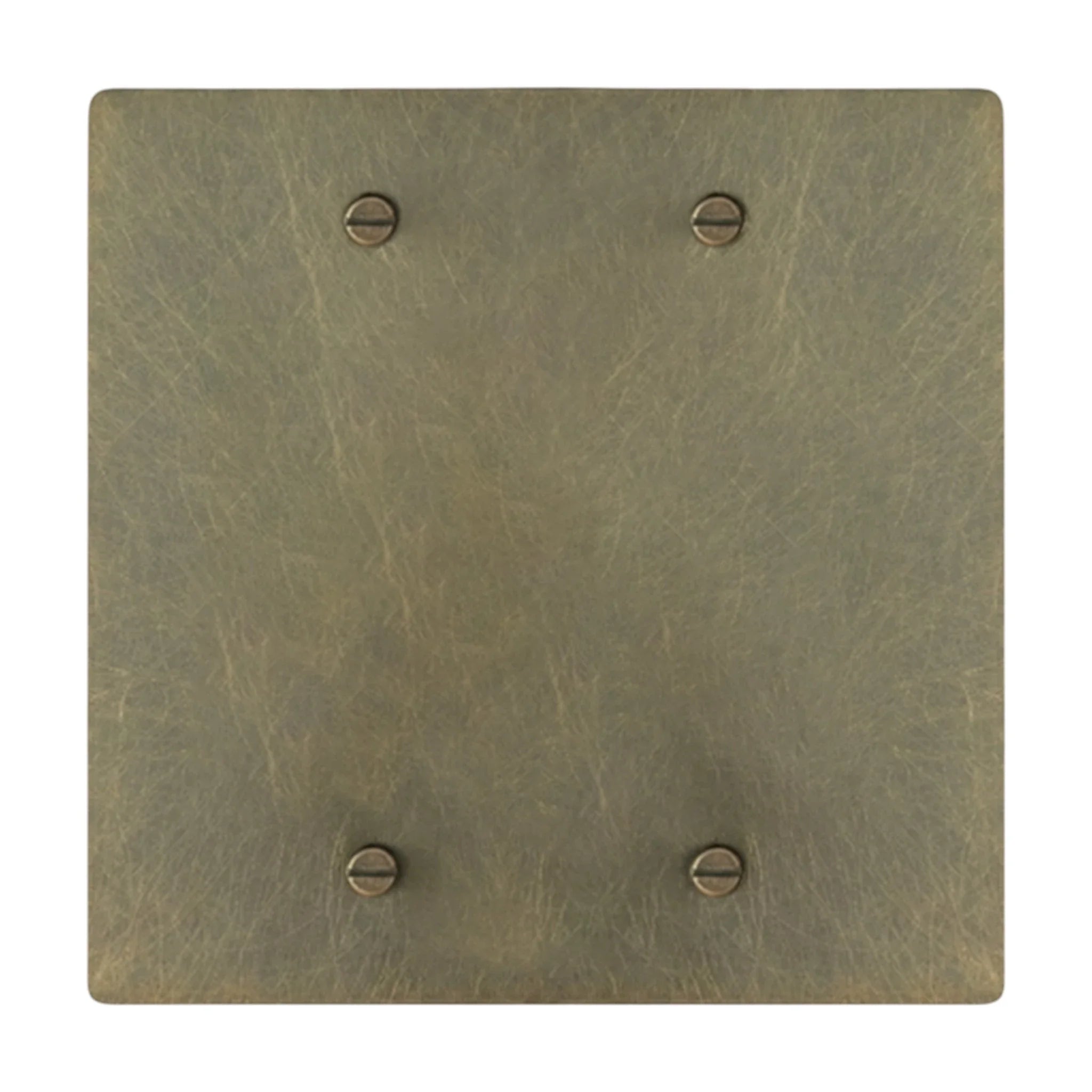2-gang solid brass blank wall plate in Aged Bronze (hand-brushed) finish
