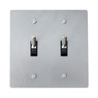 2-Gang Solid Brass Knurled Toggle Light Switch