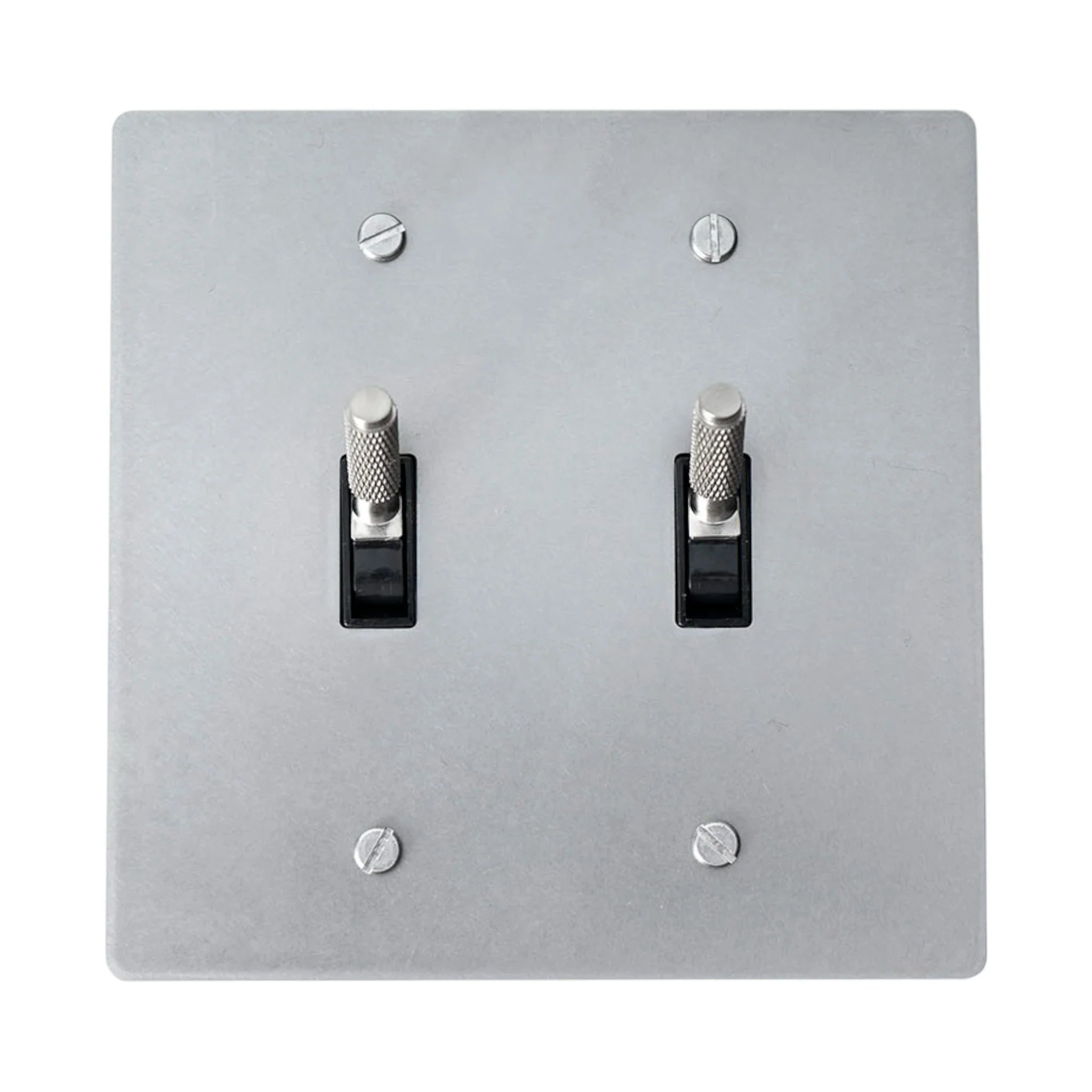 2-Gang Solid Brass Knurled Toggle Light Switch