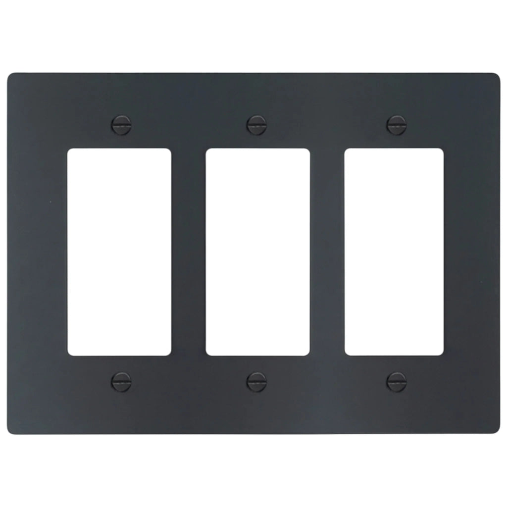 3-Gang Solid Brass Decorator Wall Plate (Decora / Rocker / GFCI)