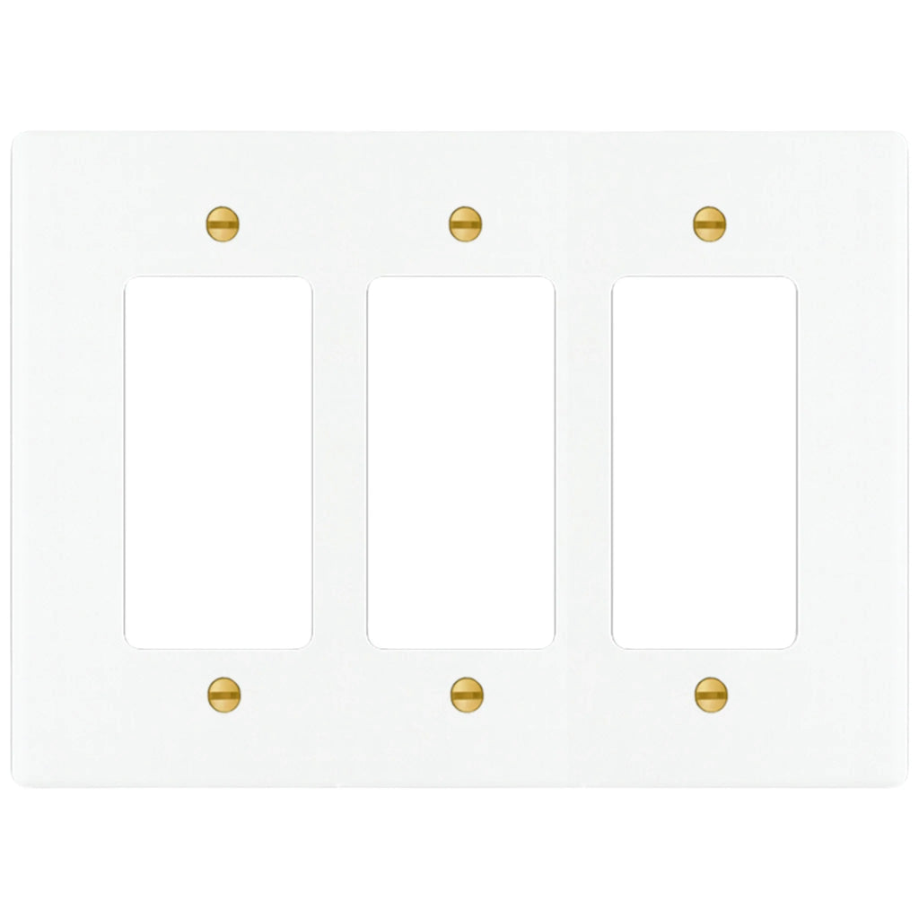 3-Gang Solid Brass Decorator Wall Plate (Decora / Rocker / GFCI)