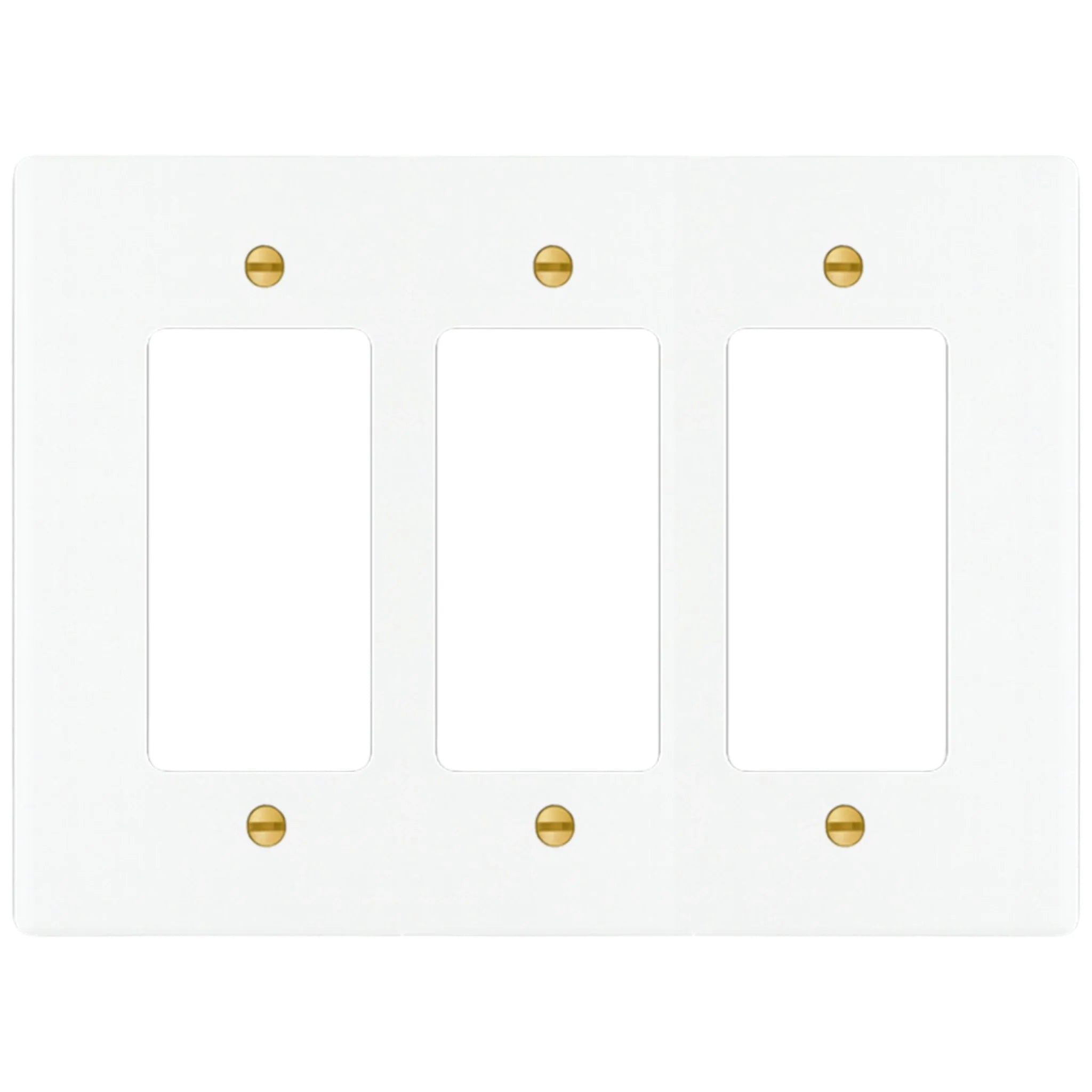 3-Gang Solid Brass Decorator Wall Plate (Decora / Rocker / GFCI)