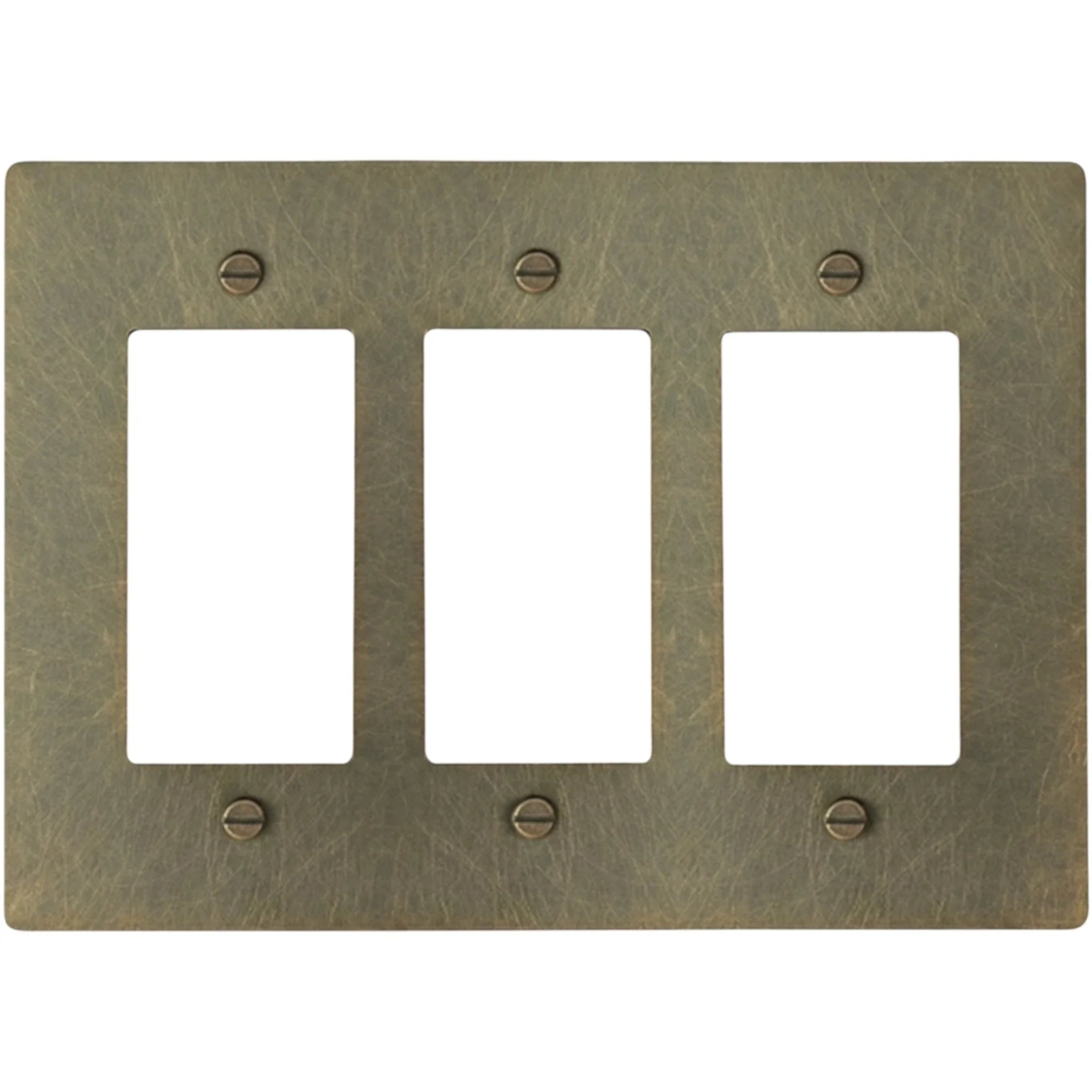 3-Gang Solid Brass Decorator Wall Plate (Decora / Rocker / GFCI)