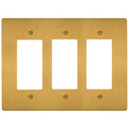 3-Gang Solid Brass Decorator Wall Plate (Decora / Rocker / GFCI)