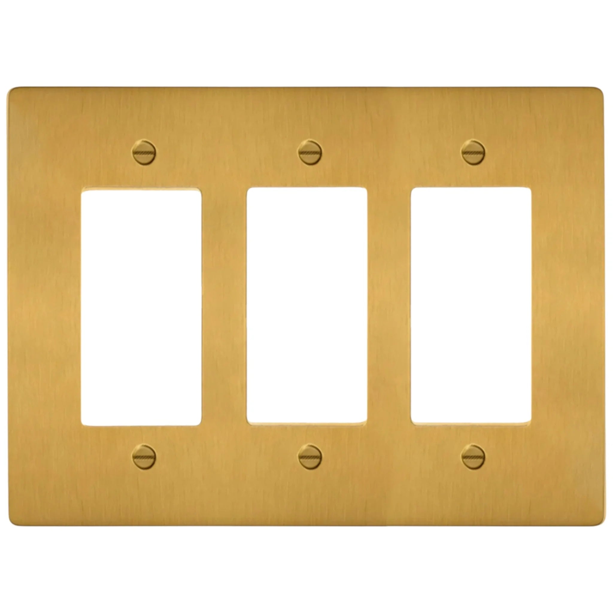 3-Gang Solid Brass Decorator Wall Plate (Decora / Rocker / GFCI)