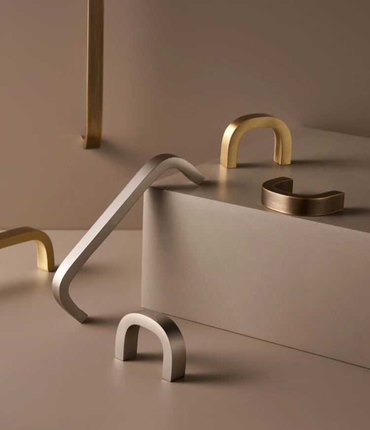 Solid Brass Bent Handle – Simple Modern Cabinet & Drawer Pull