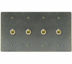 4-gang solid brass retro toggle light switch in oil-rubbed bronze finish