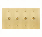 4-gang solid brass retro toggle light switch in satin brass finish