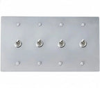 4-gang solid brass retro toggle light switch in stainless steel finish