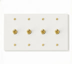 white 4 gang retro toggle light switch 