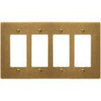 4-Gang Solid Brass Decorator Wall Plate / Outlet Cover (Decora/Rocker/GFCI)