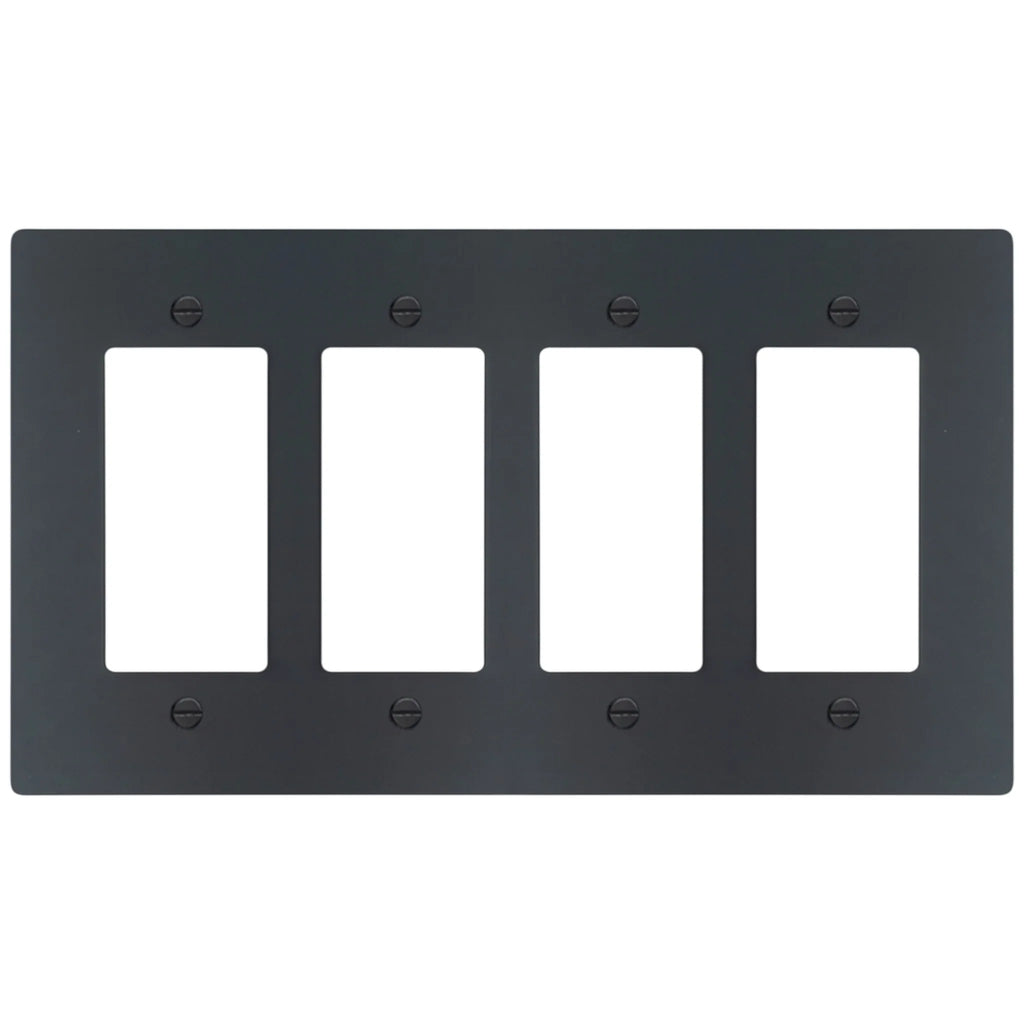 4-Gang Solid Brass Decorator Wall Plate / Outlet Cover (Decora/Rocker/GFCI)