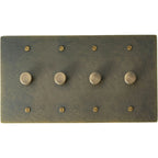 4-Gang Solid Brass Knurled Rotary Dimmer Light Switch