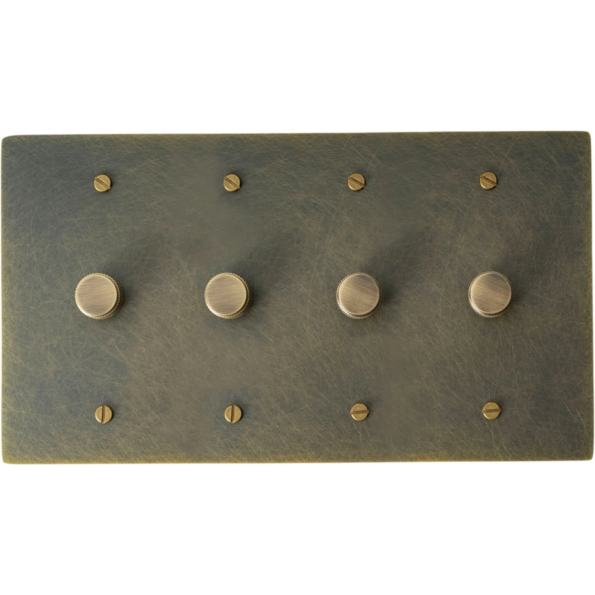 4-Gang Solid Brass Knurled Rotary Dimmer Light Switch