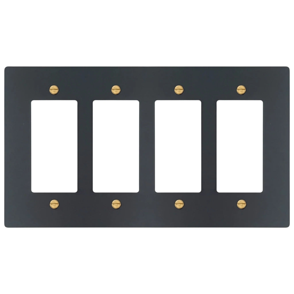 4-Gang Solid Brass Decorator Wall Plate / Outlet Cover (Decora/Rocker/GFCI)