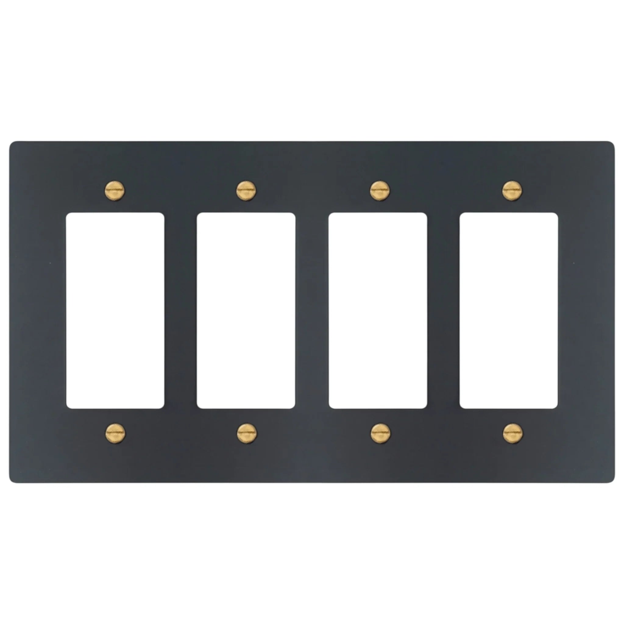 4-Gang Solid Brass Decorator Wall Plate / Outlet Cover (Decora/Rocker/GFCI)