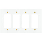 4-Gang Solid Brass Decorator Wall Plate / Outlet Cover (Decora/Rocker/GFCI)