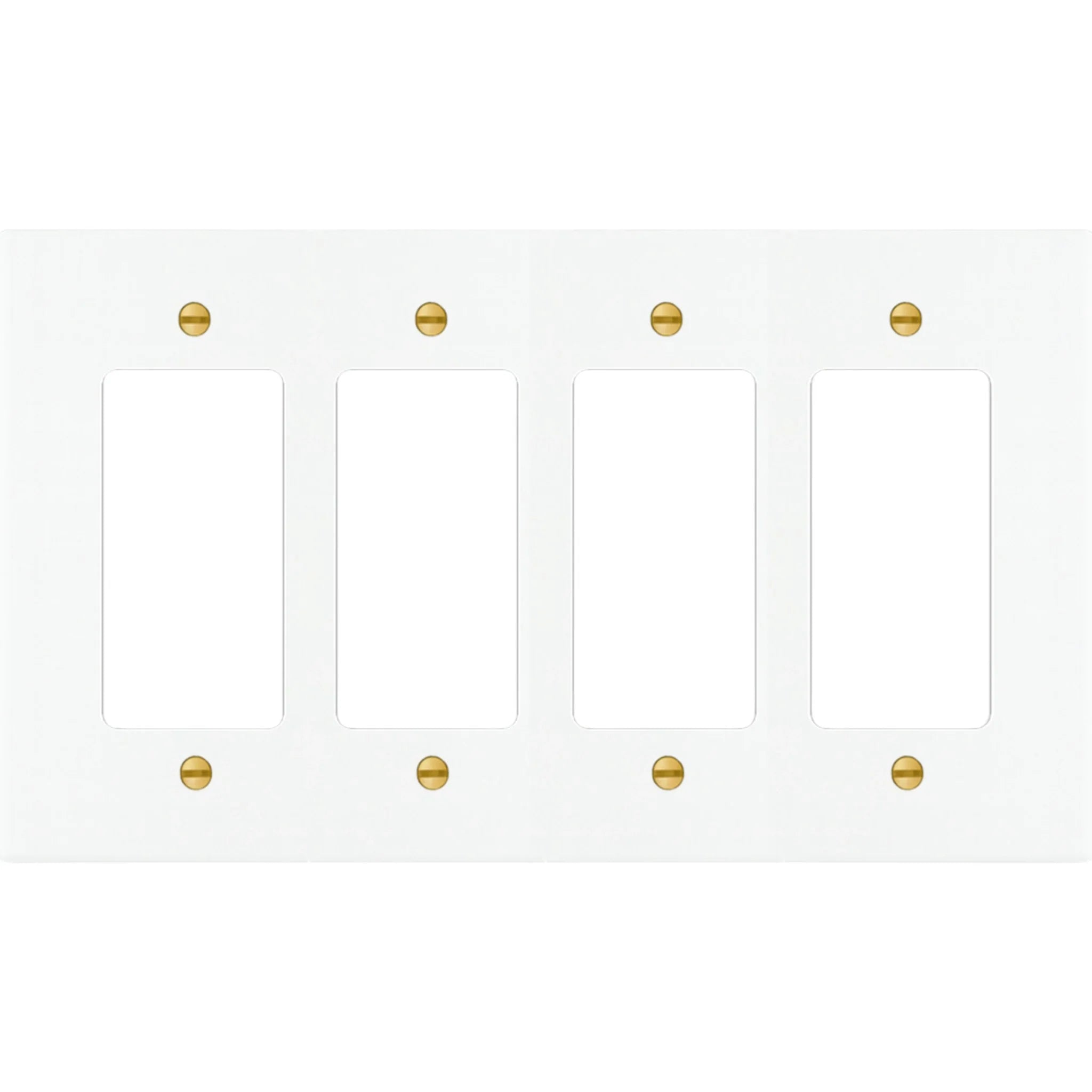 4-Gang Solid Brass Decorator Wall Plate / Outlet Cover (Decora/Rocker/GFCI)