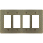 4-Gang Solid Brass Decorator Wall Plate / Outlet Cover (Decora/Rocker/GFCI)