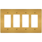 4-Gang Solid Brass Decorator Wall Plate / Outlet Cover (Decora/Rocker/GFCI)