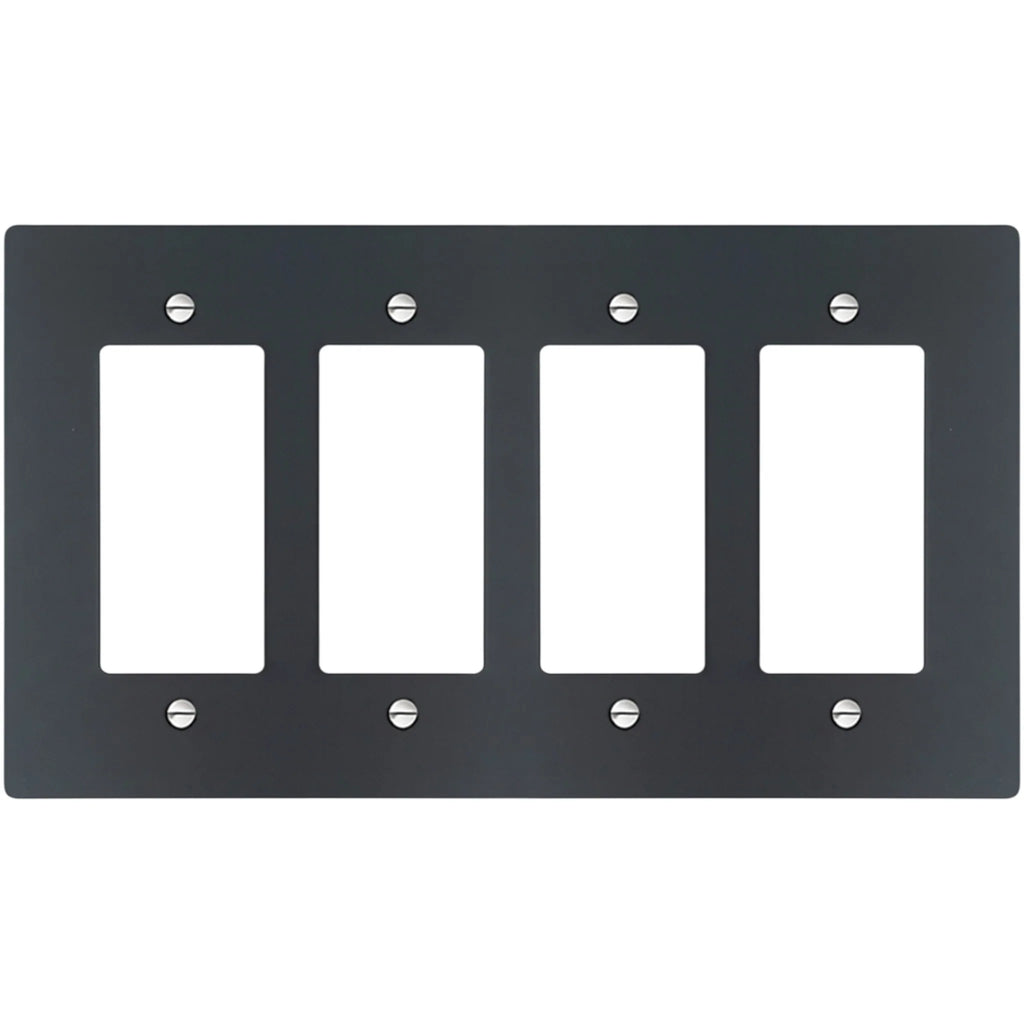 4-Gang Solid Brass Decorator Wall Plate / Outlet Cover (Decora/Rocker/GFCI)